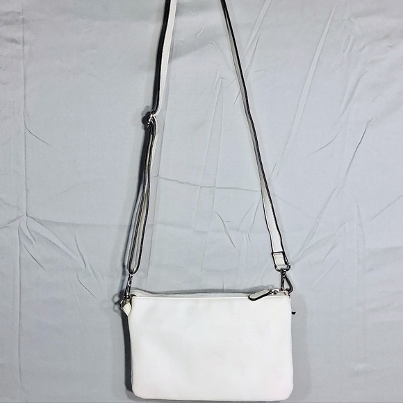 Women's Rosetta White Crossbody  Zippered Bag/Purse - Picture 9 of 11